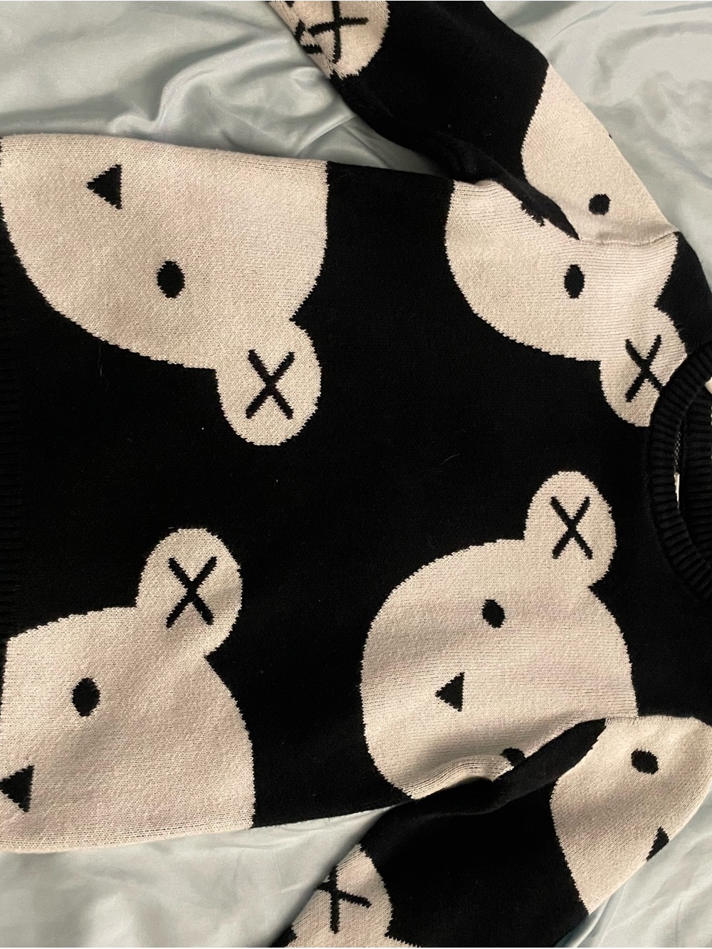 Kids Black & Cream Bear Knit Sweater - Brand Unspecified